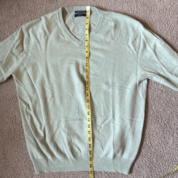 Club Room Fuzzy Cashmere V-Neck, Men’s L. Mint Green - Picture 9 of 10